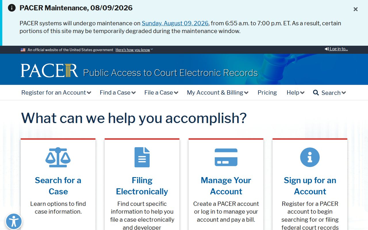 PACER access for federal criminal court cases linked to Roberts County