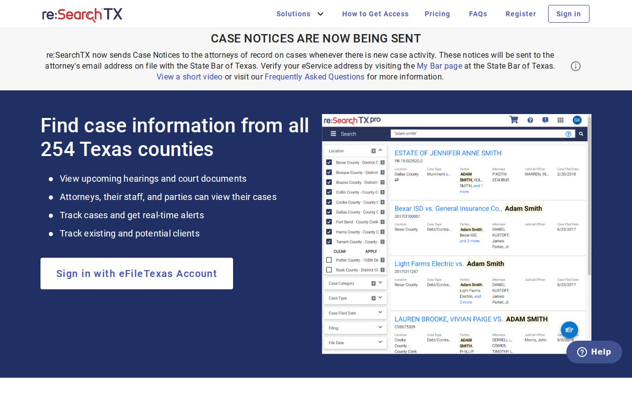 re:SearchTX search for Roberts County criminal court cases