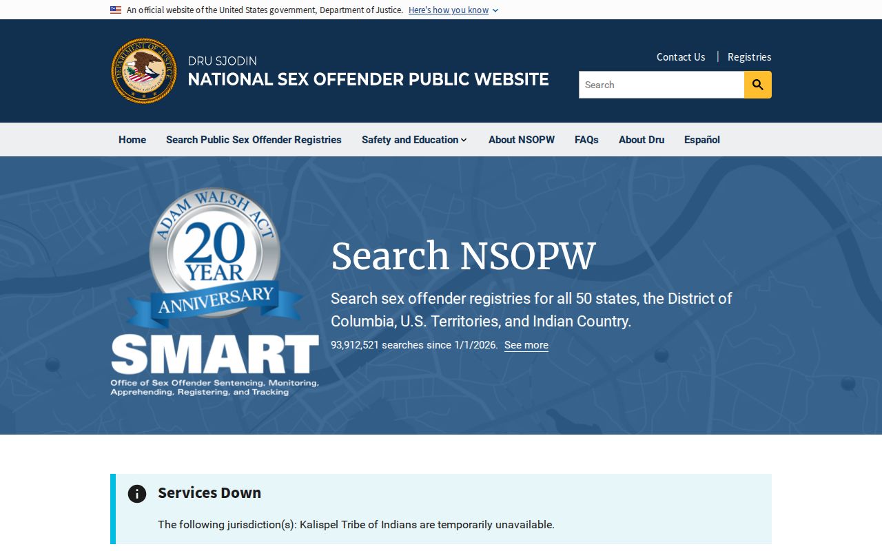 NSOPW national supplement to a Roberts County sex offender search